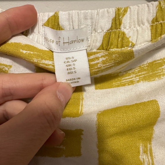 house of harlow 1960 Long Sleeve Linen Crop Top With Tiered Maxi Skirt Set Sz S - Picture 16 of 16